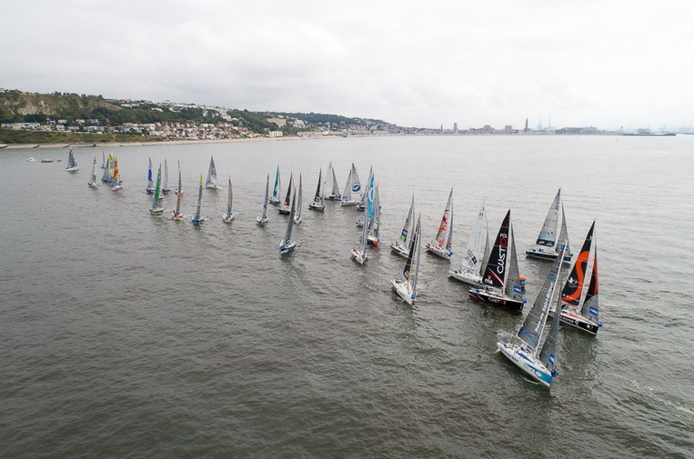  Beneteau Figaro  La Solitaire URGO Figaro  Le Havre FRA  Start today with Nathalie Criou USA