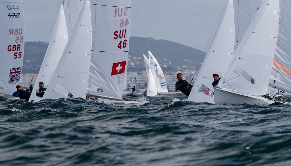  470  European Championship 2021  Vilamoura POR  Today Practice Race, with USA and CAN teams
