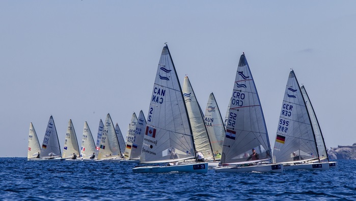 Olympic Worldcup 2016  Semaine Olympique  Hyeres FRA  Day 3, McNay/Hughes 470 men, Haeger/Provancha 470 women and Isabelle Bertold CAN Radial struggle for the Medal Race today