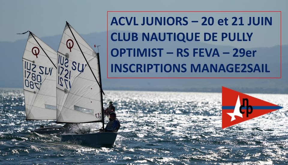  29er, Optimist, RS Feva, Laser Radial  Championnat Juniors ACVL  CN Pully  Day 1