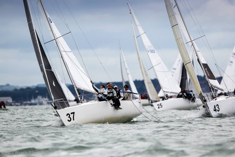  J/80  World Championship 2017  Cowes GBR  Day 3, the defending champion Tabares ESP dominates