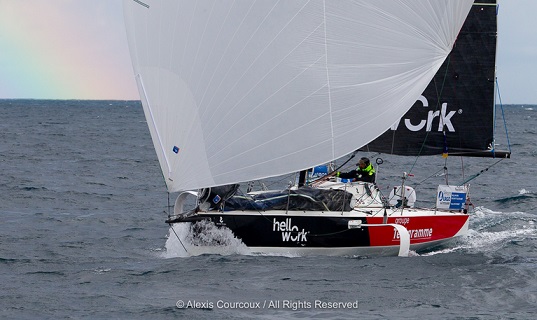 Figaro 3  La Solitaire  Leg 2  Day 2, Yoann Richomme FRA again 1st in a fresh 35kn breeze direction Cowes GBR