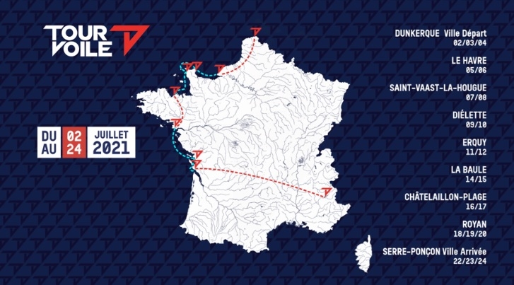  Diam24Trimaran  Tour de France à la Voile 2021  Le parcours