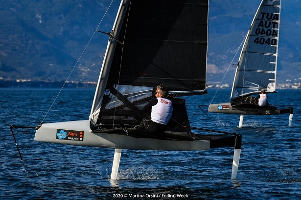  Moth, Waszp, var. classes  Foiling Week  Malcesine ITA  Day 1, with Fabrice Rigot SUI