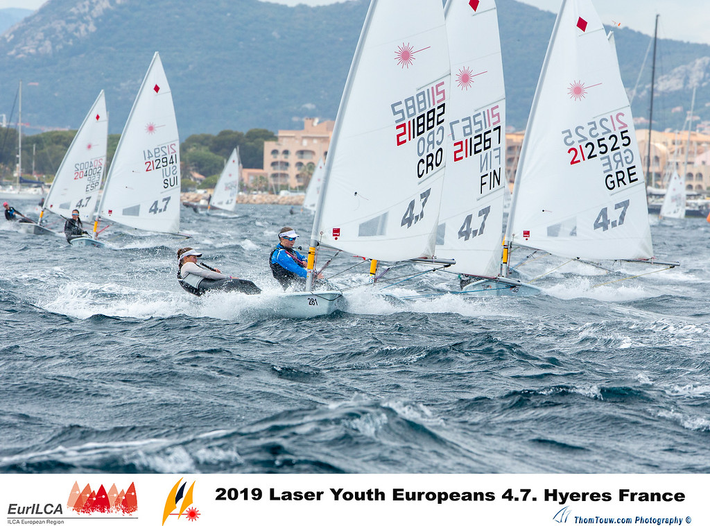  Laser 4.7  European Championship 2019  Hyeres FRA  Day 1, over 400 participants from 35 nations, no North Americans