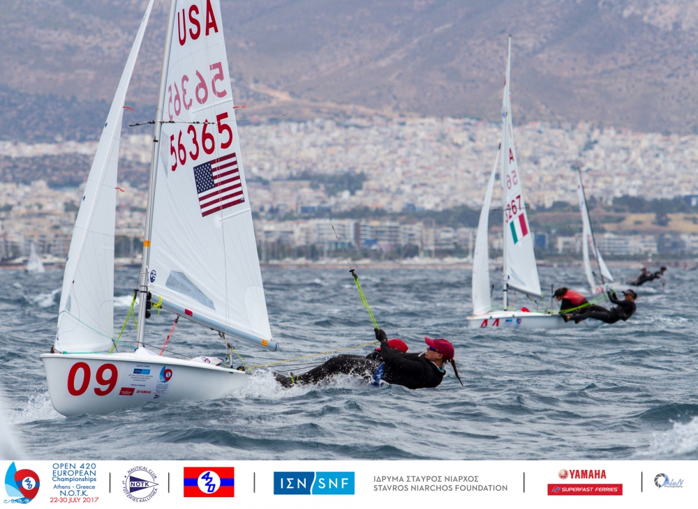  420  European Championship 2017  Athen GRE  Day 3, US girls on ranks 1 and 3 overall