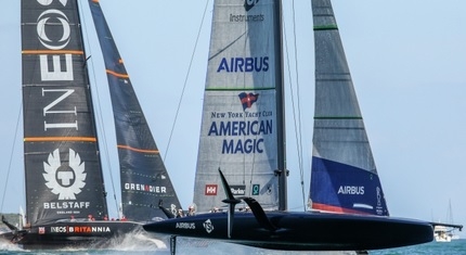  AC75  America's Cup World Series  Auckland NZL  Day 3  end of Round Robin with Team  NZL as solid first