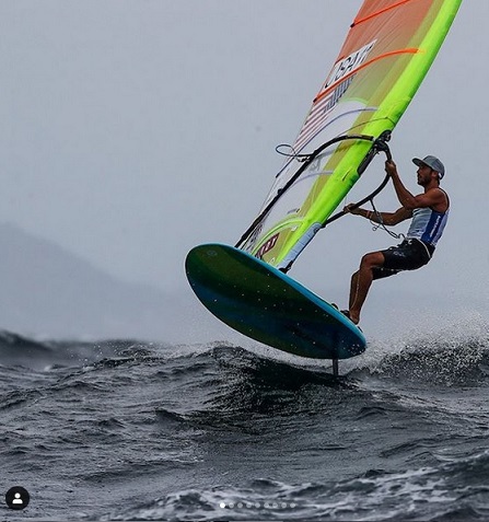  Olympic Worldcup 2019/20  Act 1  Enoshima JPN  Day 2, only the Finns and RS:X windsurfers sailing