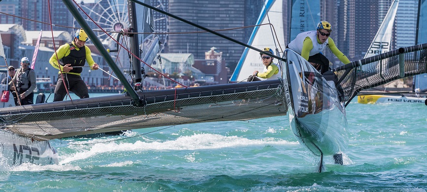  M32Catamaran  World Match Racing Tour, Act 5  Chicago IL, US  Day 2, with Mettraux/Brugger SUI