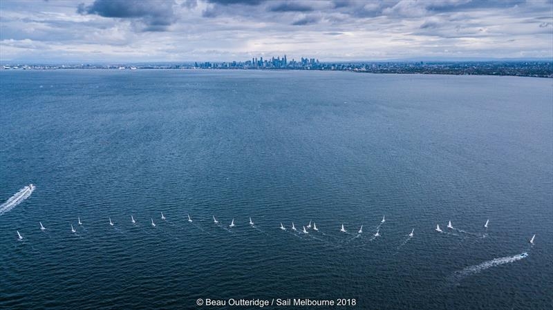  Olympic + International Classes  Sail Melbourne  Melbourne AUS  Day 1, Holt/Woelfel USA 1st 5o5, Ramshaw CAN 2nd Finn, Buckingham USA 7th Finn
