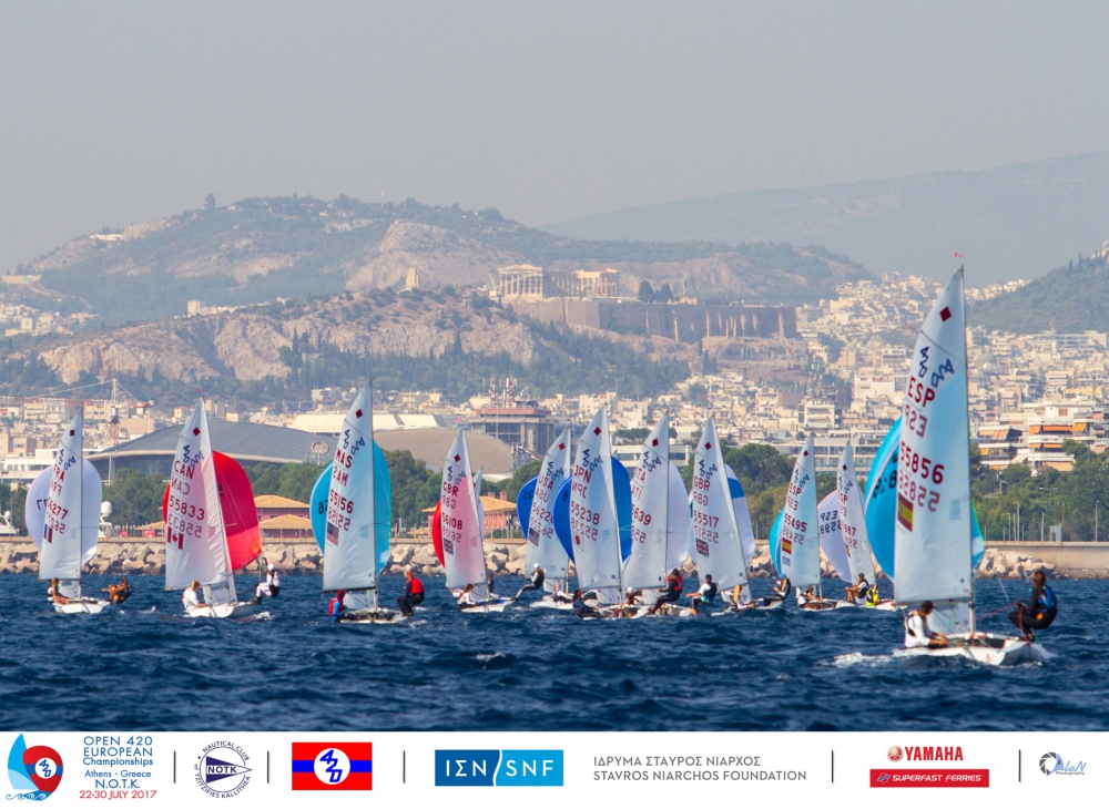  420  European Championship 2017  Athen GRE  Day 1, two lightwind races completed