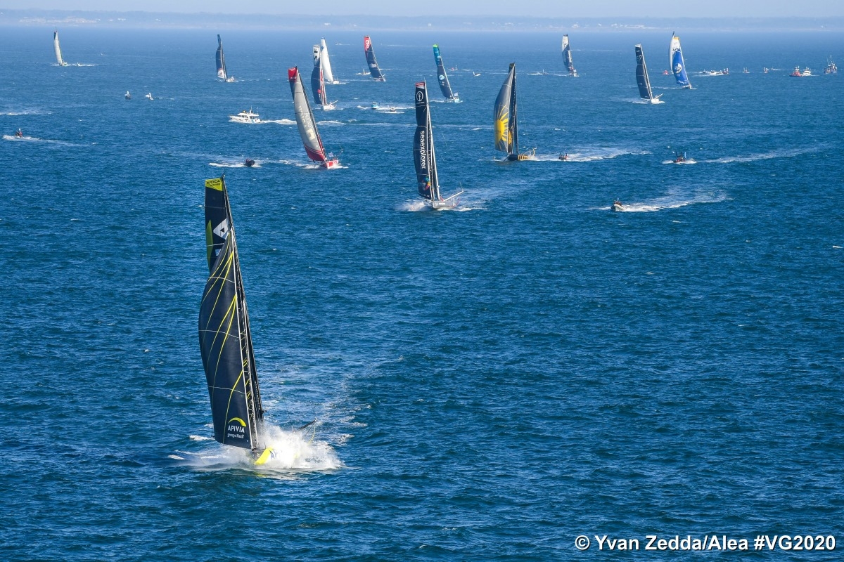  IMOCA Open 60  Vendee Globe  Les Sables d'Olonne FRA  Day 1, nonfoilers in the lead after first night
