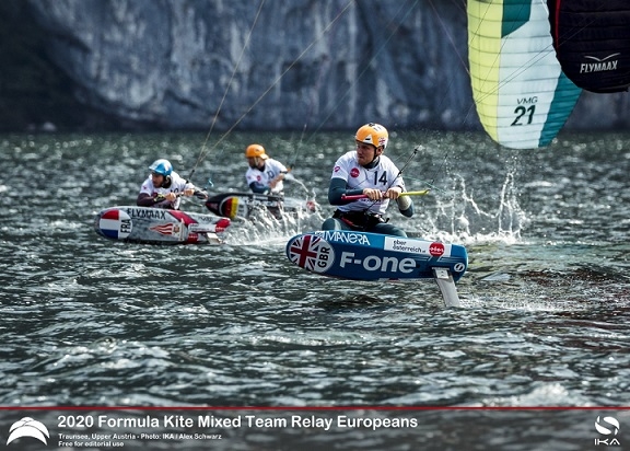  KiteFoil  Formula Kite Mixed Relay European Championship 2020  Traunsee AUT  Day 3, leader change after first finals