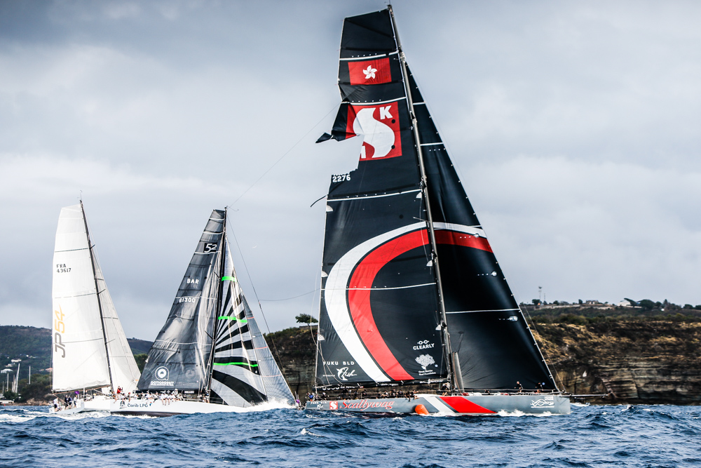  Various classes  Round Antigua Race  the TP52 Zingara taking the line honors wins on corrected time as well