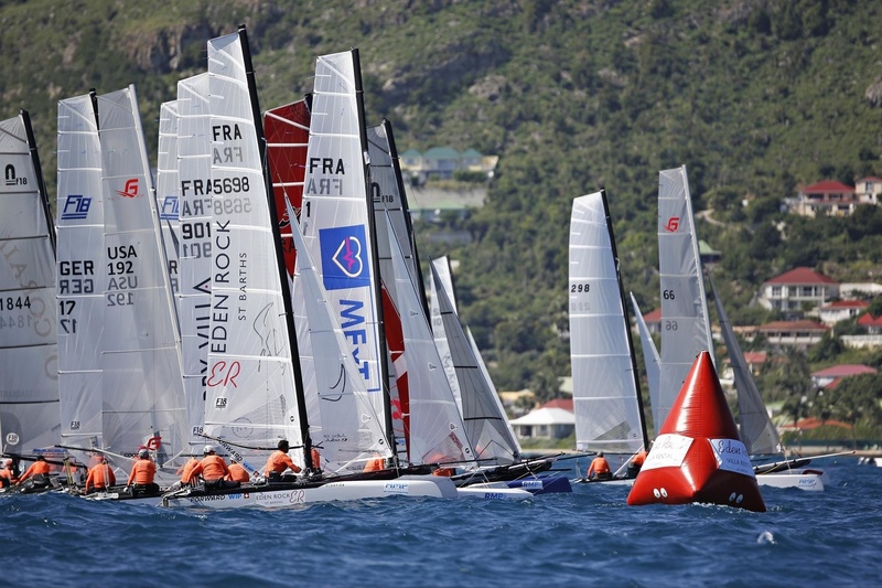  F18Catamaran  CataCup  St.Barth FRA  Day 2, with 60 participants from 14 nations