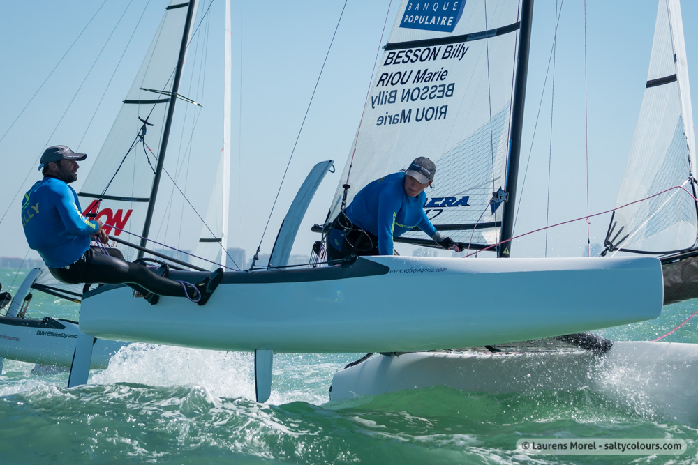 49er, 49erFX, Nacra 17  World Championship 2016  Clearwater FL, USA  Day 5  l'Or pour Besson/Riou FRA