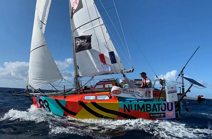  Mini 580  Globe Transat  Antigua ANT  Day 27  Victory for Etienne Messikommer SUI