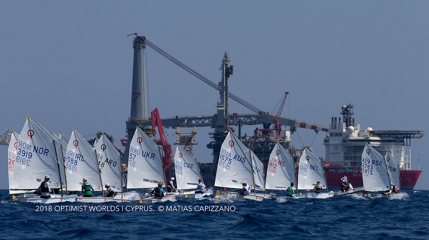 Optimist  World Championship 2018  Limassol CYP  Day 3, Baker USA 3rd and Sitzmann USA 5th in the top10