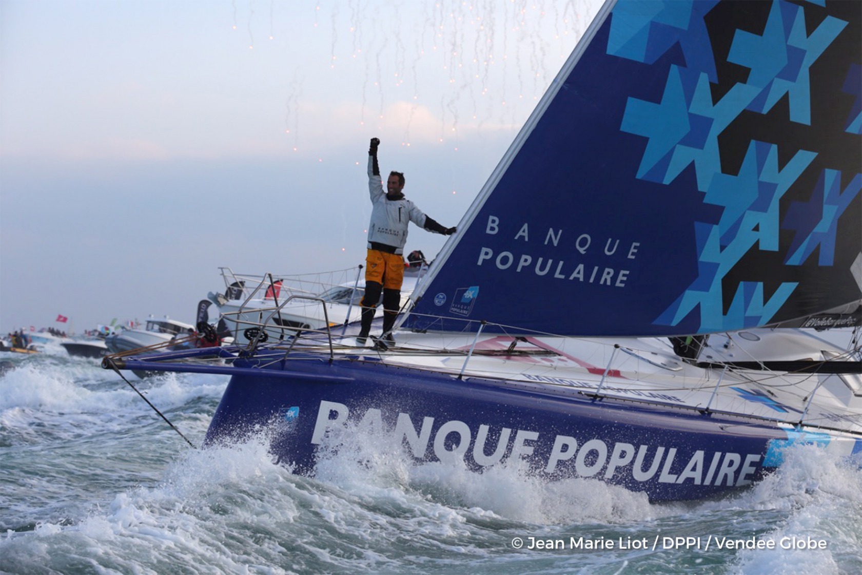  IMOCA Open 60  Vendee Globe 2016/17  Day 75  Victory and record for Armel Le Cleac'h FRA
