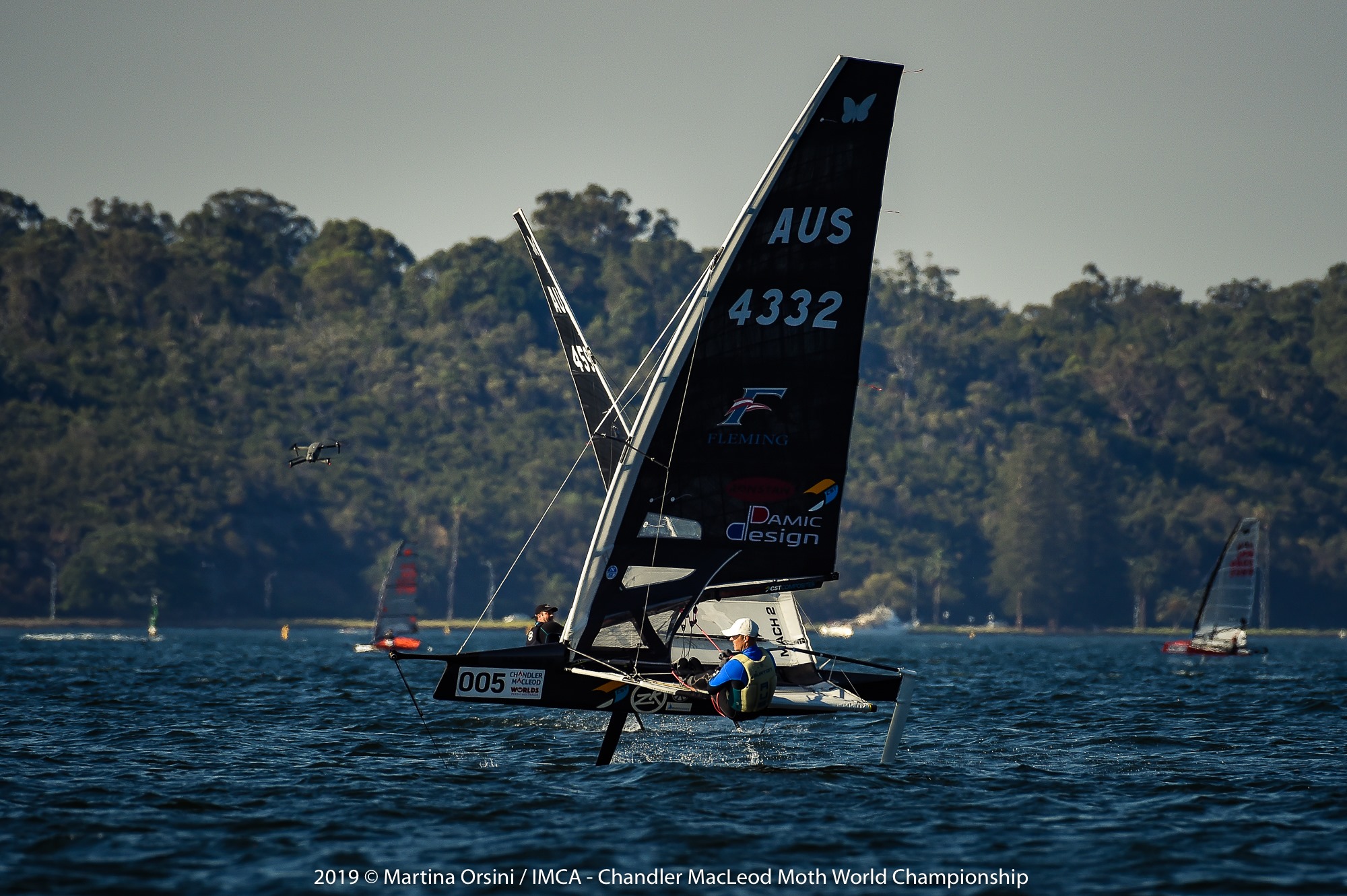  Moth  World Championship 2019  Perth AUS  Day 4, first Final races today with Funk and Kirby USA
