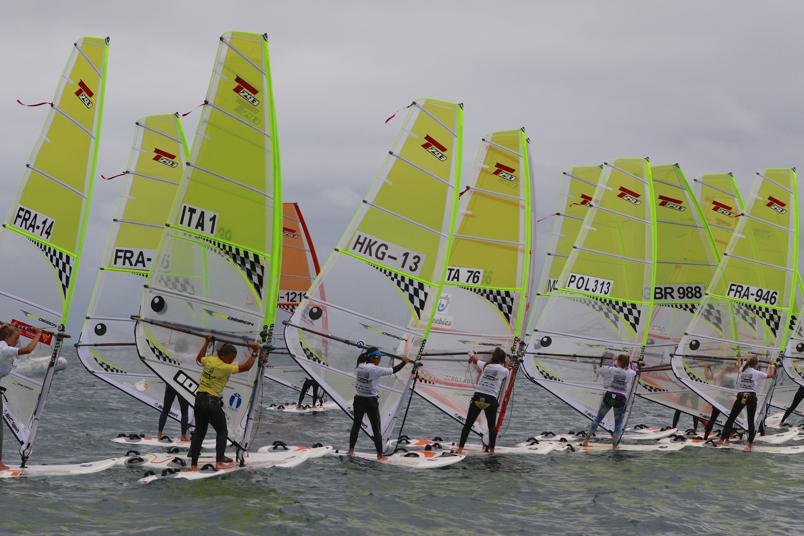  Windsurfing  Techno293+  World Championship 2017  Quiberon FRA  Day 3, another 3 races in up to 20 kn winds