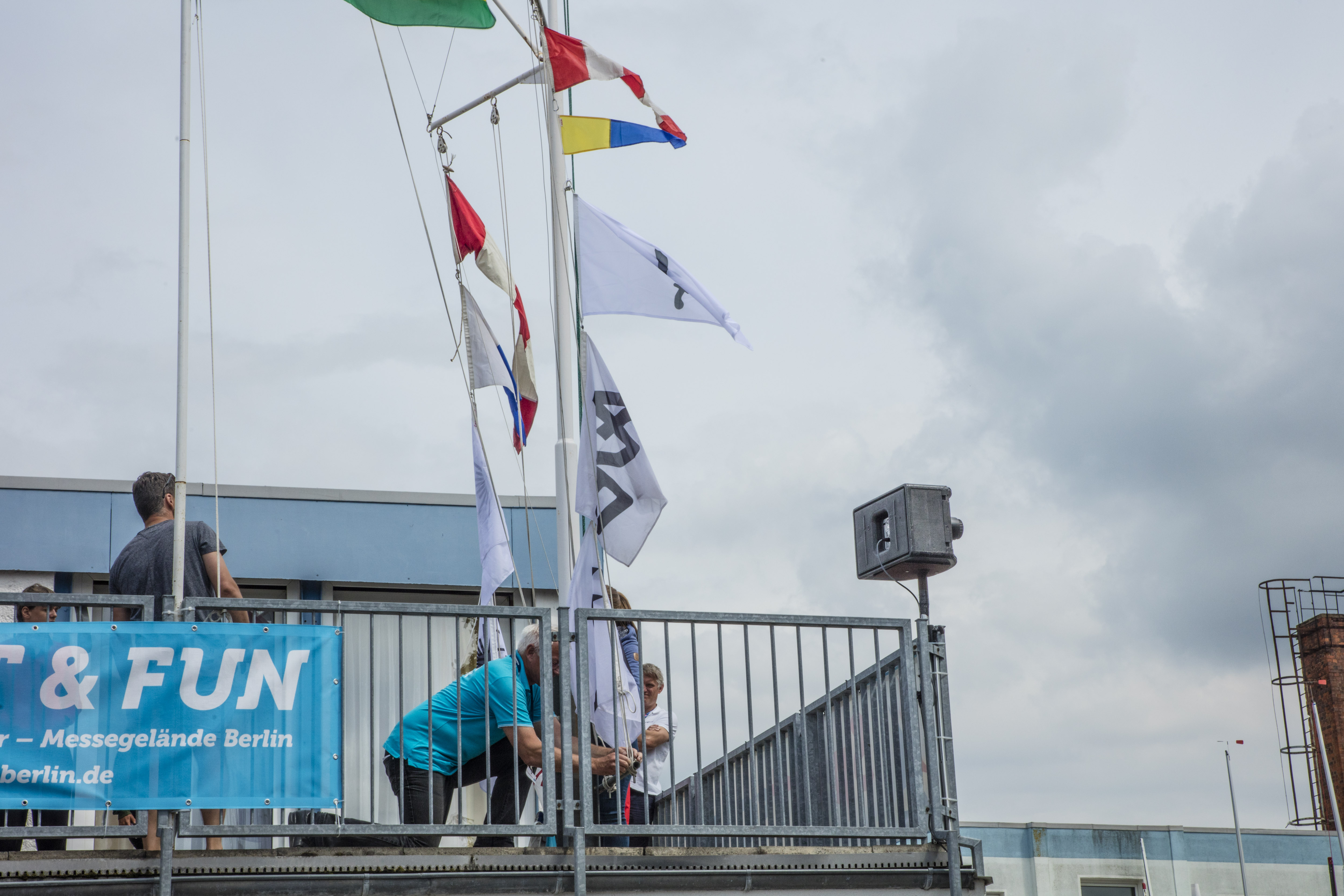  Laser  Europacup 2019  Warnemuende GER  Day 2  No wind, the Swiss