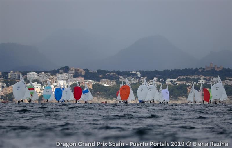  Dragon  Grand Prix  Act 4  Puerto Portals ESP  Day 1, with 40 boats from 18 nations