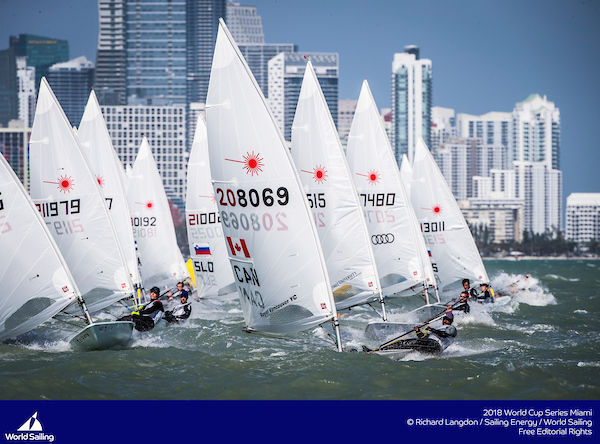  Laser  Olympic Worldcup 2018  Miami FL, USA  Day 5, no North Americans in Medal Races