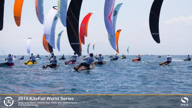  KiteFoil  Goldcup 2019  Gizzeria ITA  Day 1, Toni Vodisek SLO and Daniela Moroz USA first leaders