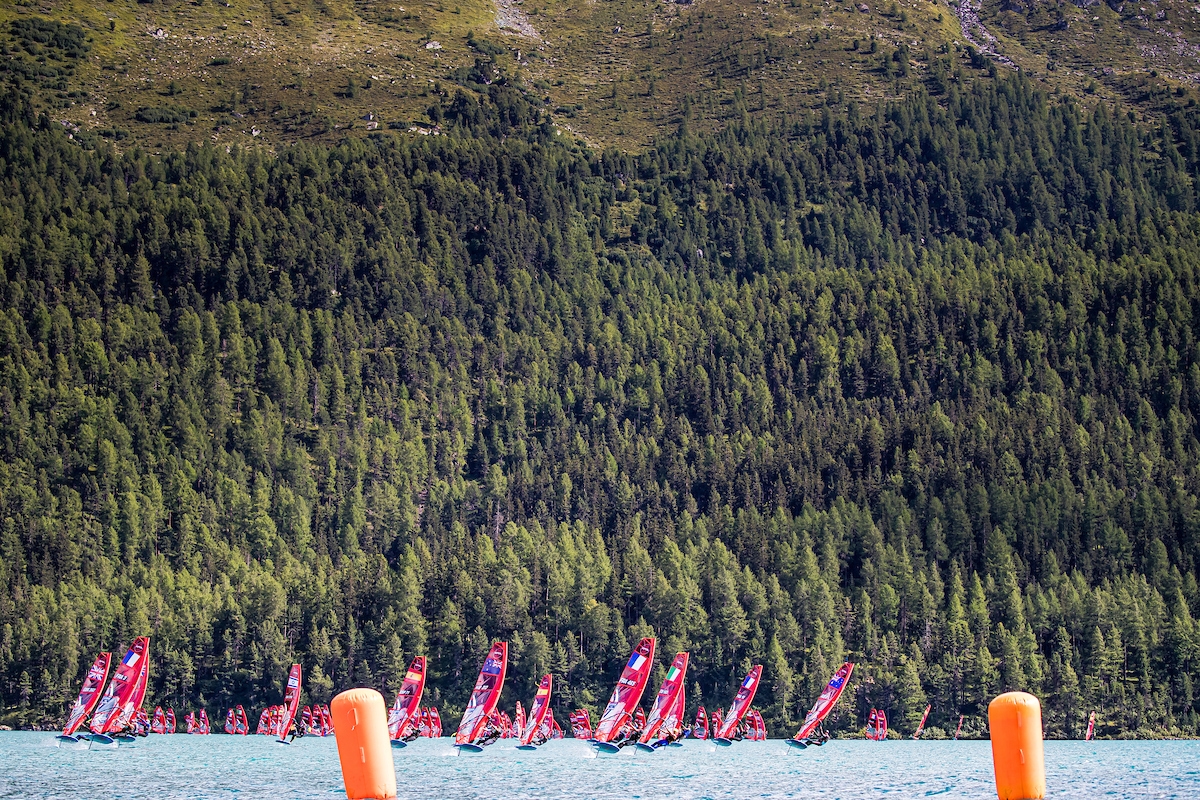  Olympic iQFoil  European Championship  Lake Silvaplana SUI  Day 3  102 Drivers in Inaugural Event
