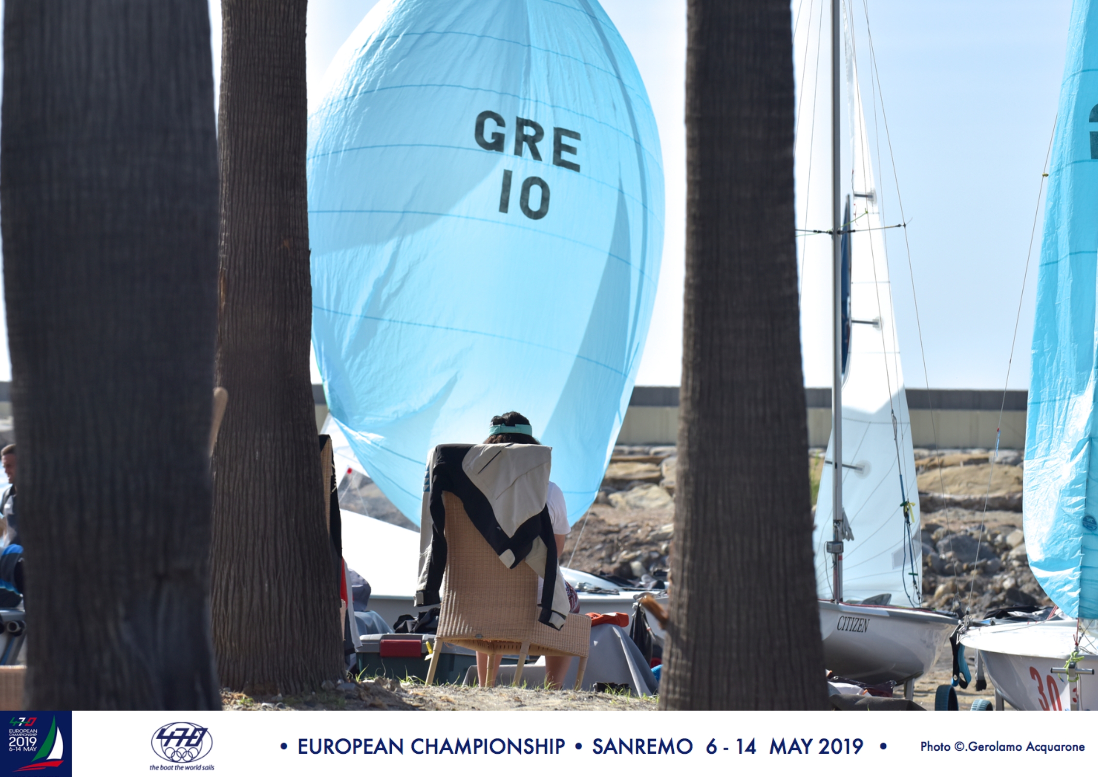  470  European Championship 2019  San Remo ITA  Day 2  no wind for the second day, racing cancelled