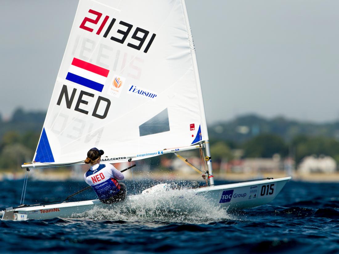 Laser Standard + Radial  World Championship 2018  Aarhus DEN  Day 1, Paige Railey USA takes the lead on day onee