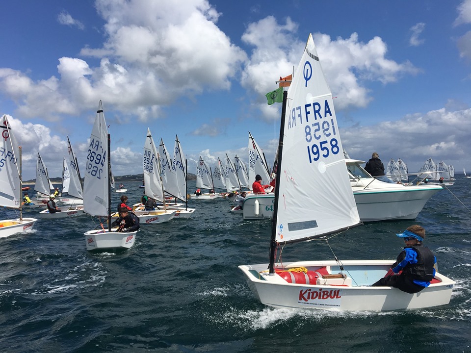 Optimist  European Championship  CrozonMorgat FRA  Day 1, with USA and CAN participants