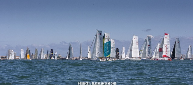  Mini 650  Transcascogne  Les Sables d'Olonne FRA  Day 1, 65 boats underway on the 590nm offshore course