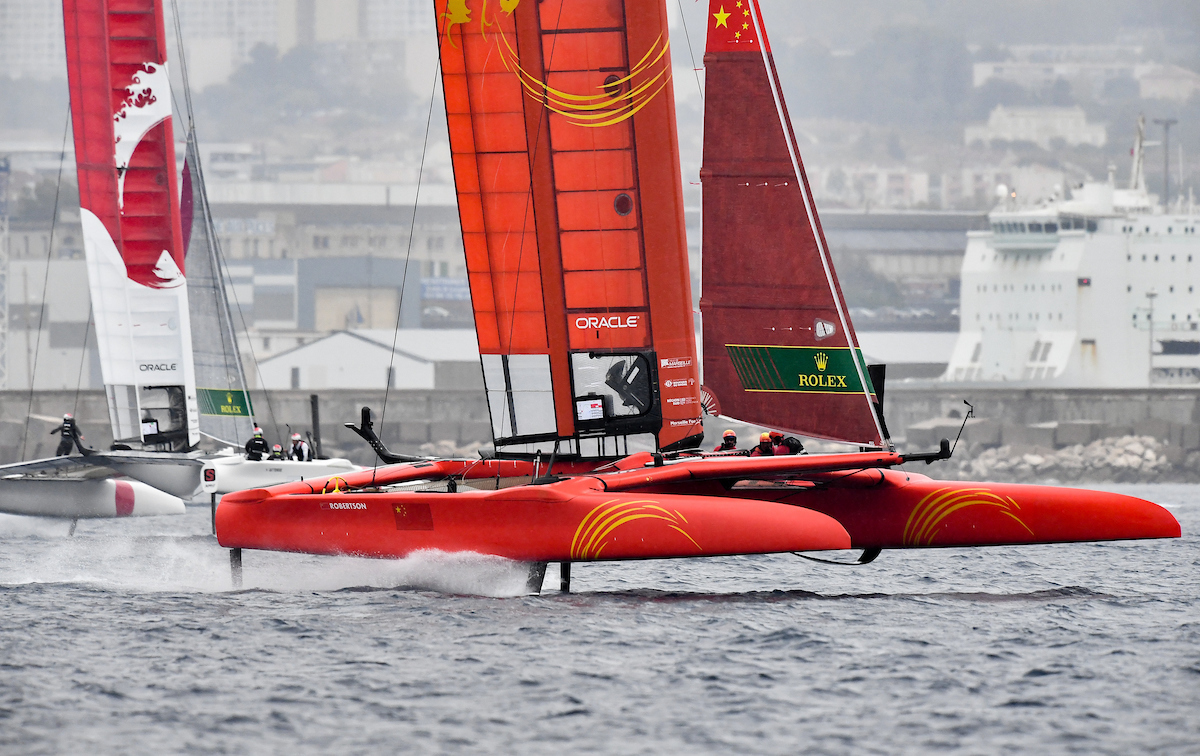  F50Catamaran  Sail GP  Final  Marseille FRA  Day 2, first race win for China, USA fighting for 5th today