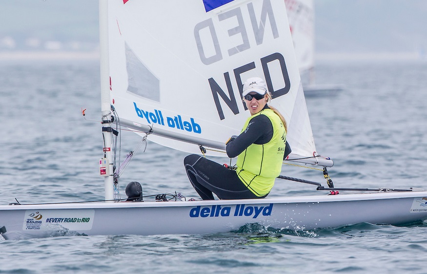  Laser  Olympic Worldcup 2016  Weymouth GBR  Day 4, both CAN Lasers in the Medal Race