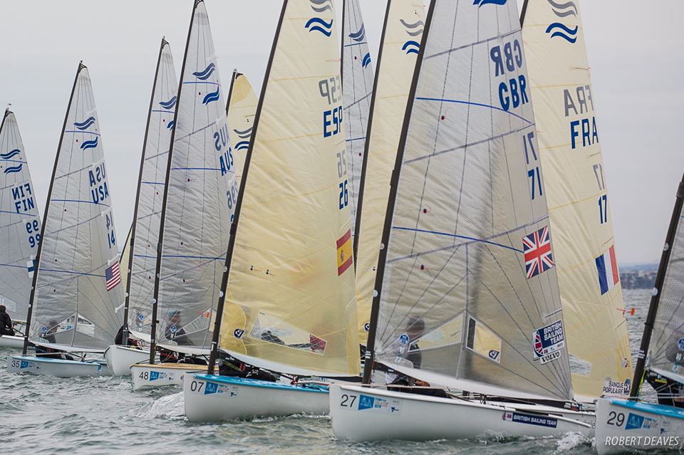  Finn  Goldcup 2019  Melbourne AUS  Day 1, ranks 1 and 2 for NZL, Ramshaw CAN best North American on 7th