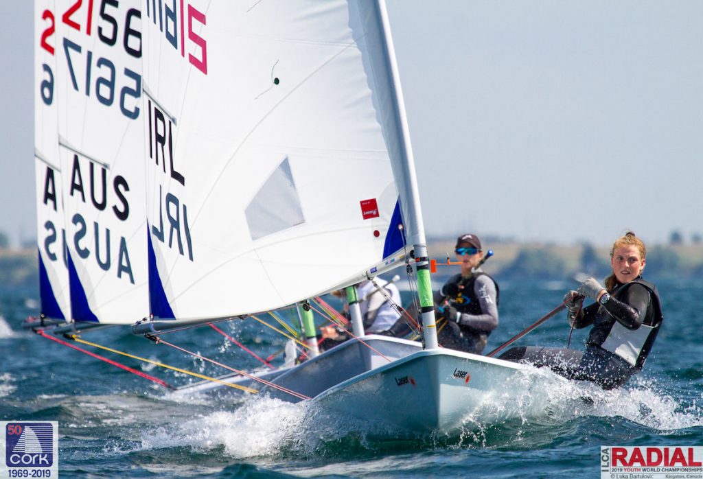 Laser Radial  Youth World Championship 2019  Kingston CAN  Day 2, the North American Girls perform: Hunter Dejean CAN 3rd and Grace Austin USA 8th