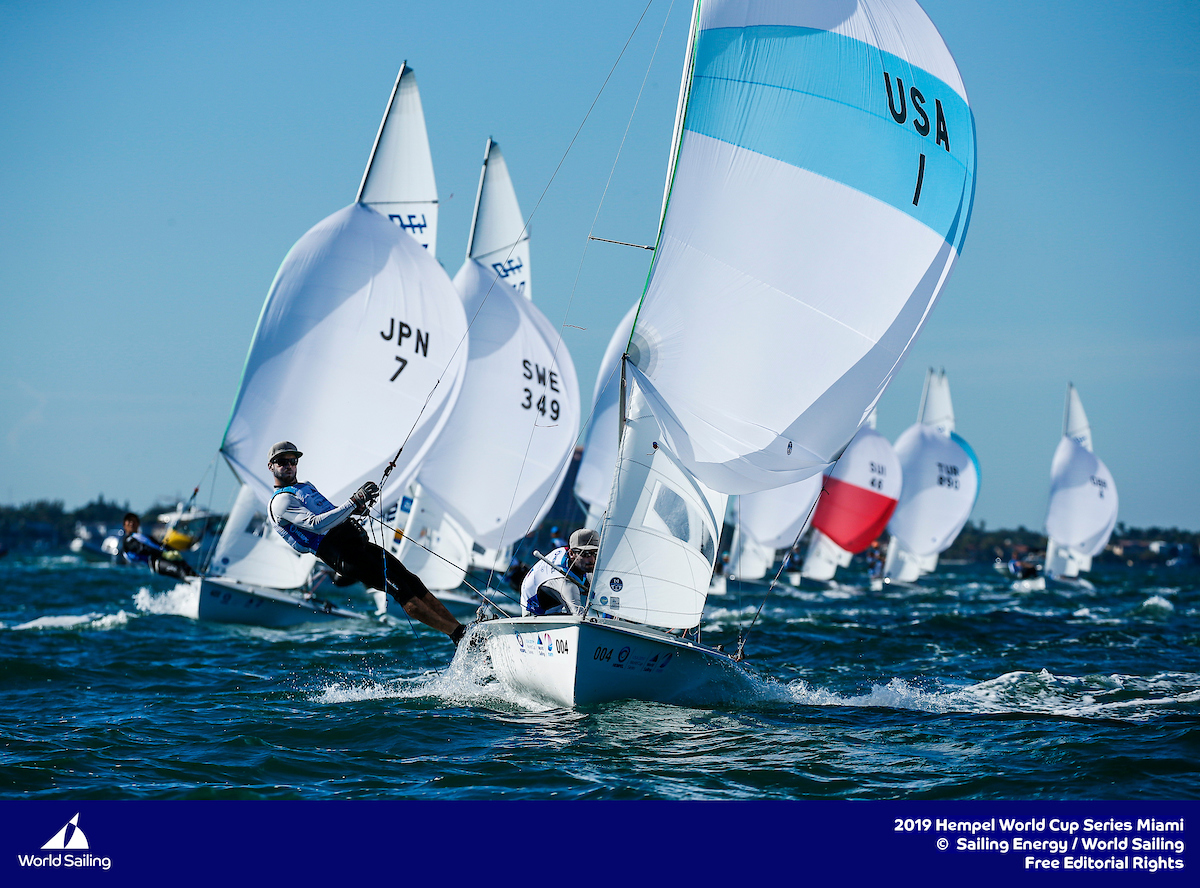  Olympic Worldcup 2019  Olympic Classes Regatta  Miami FL, USA  Day 1, top10 NorAm results in all events but the windsurfers