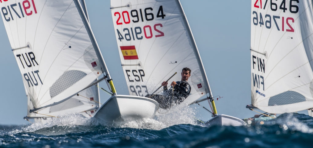  ILCA 6 + 7  European Olympic Qualifier Vilamoura POR  Day 2  Best North Americans Paige Railey 12th and Charlie Buckingham 13th