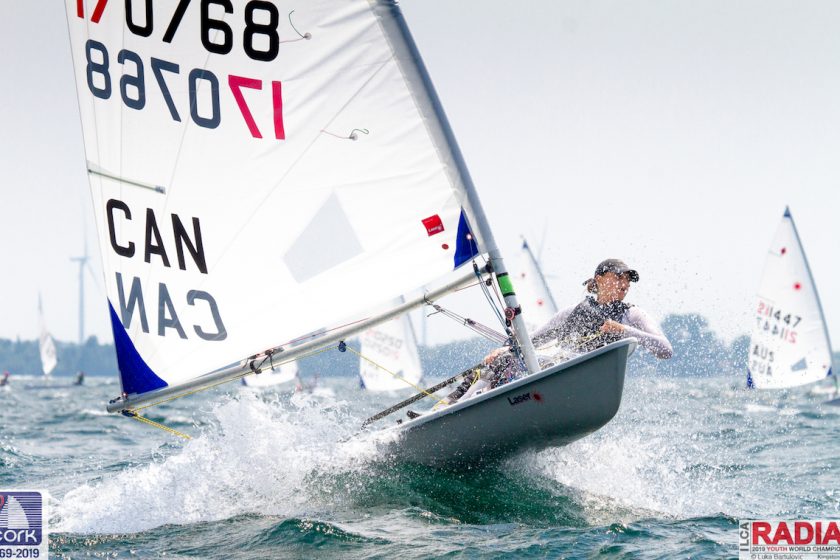  Laser Radial  Youth World Championship 2019  Kingston CAN  Day 3, Dejean CAN 3rd and Austin USA 7th defended top Girls rankings