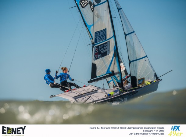  49er, 49erFX, Nacra 17  World Championship 2016  Clearwater FL, USA  Day 2, best NorAm Rafuse/Boyd CAN 7th in 49erFX