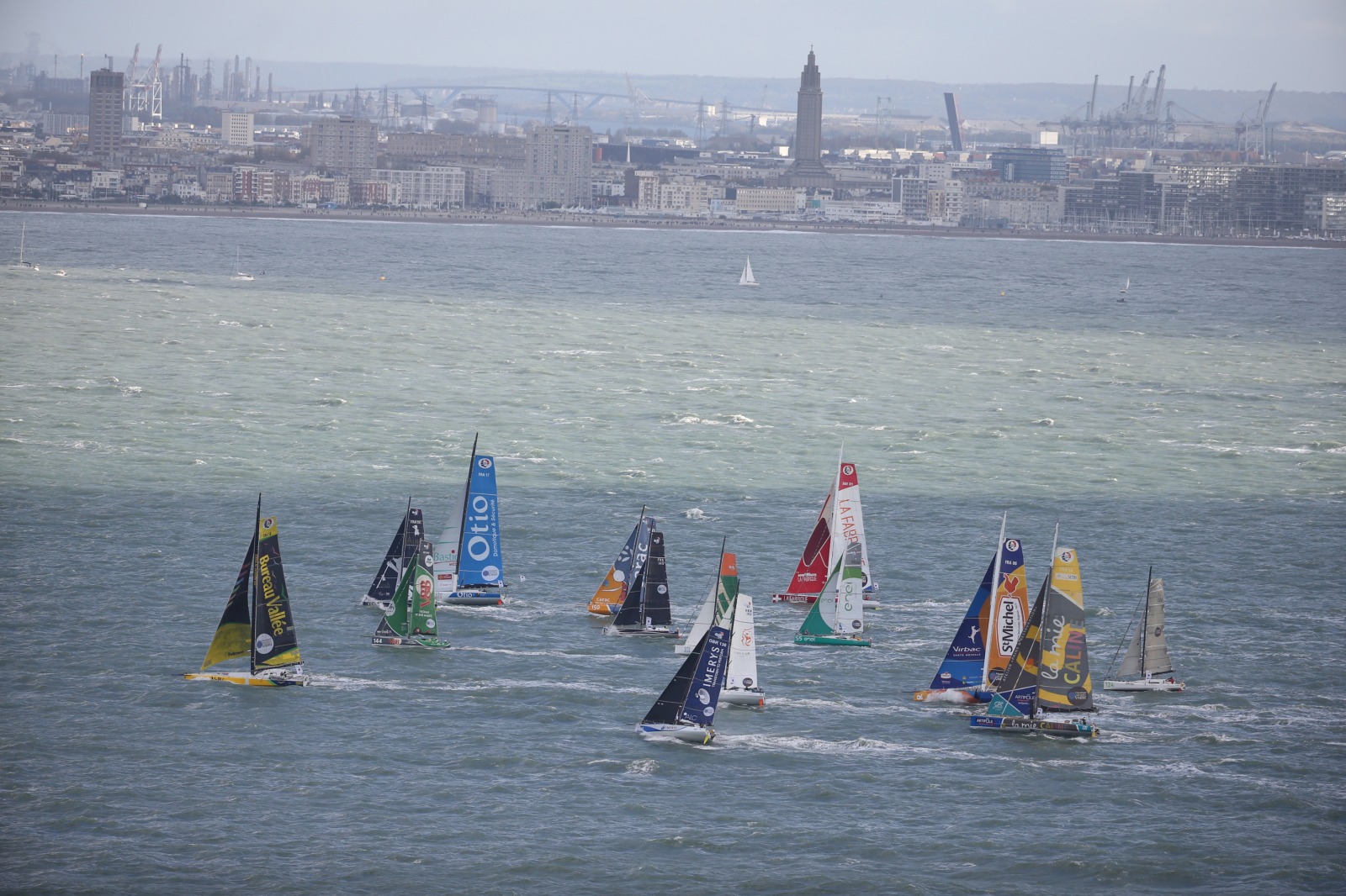  IMOCA Open 60, Class 40, Multi 50, Ultime  Transat Jacques Vabre  Le Havre FRA  Day 1, with Mettraux, Roura and Stamm SUI