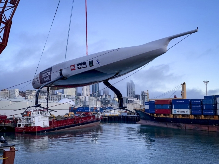  America's Cup News  Auckland NZL  American Magic in Auckland eingetroffen