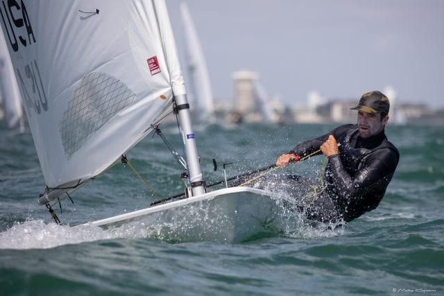  Lasers  ILCA Laser Midwinters East  Miami FL  Final results  Charlie Buckingham USA and Sarah Douglas CAN on top