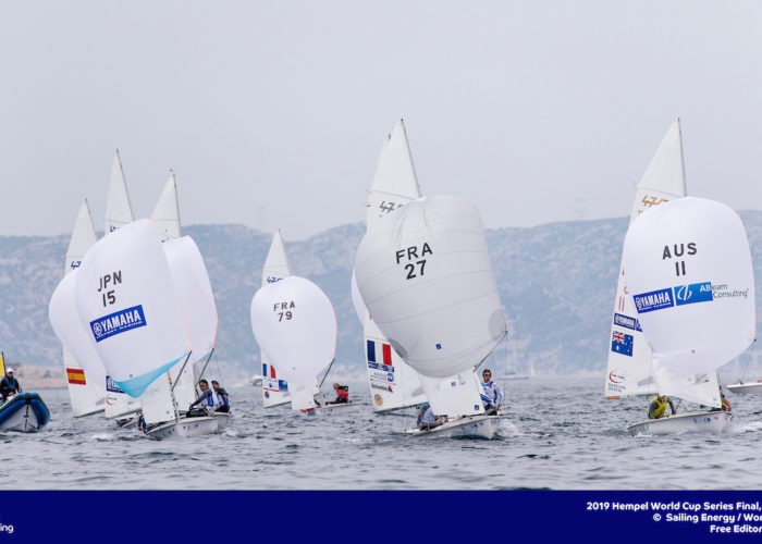  Olympic Worldcup 2019/20  Act 1  Enoshima JPN  Day 2, racing underway in windy, rainy conditions