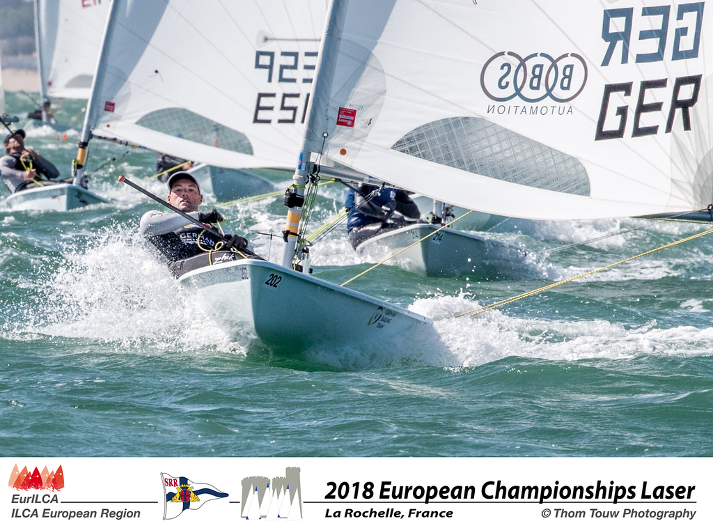  Laser Radial + Standard  European Championship  La Rochelle FRA  Day 3, the US team's Railey, Reineke and Buckingham with top10 places