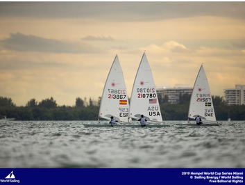  Laser  Olympic Worldcup 2019  Miami FL, USA  Day 3, five NorAm Lasers in top10