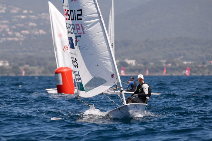  Laser  Semaine Olympique  Hyeres FRA  Day 2, Paige Railey USA 3rd and Charlie Buckingham USA 10th