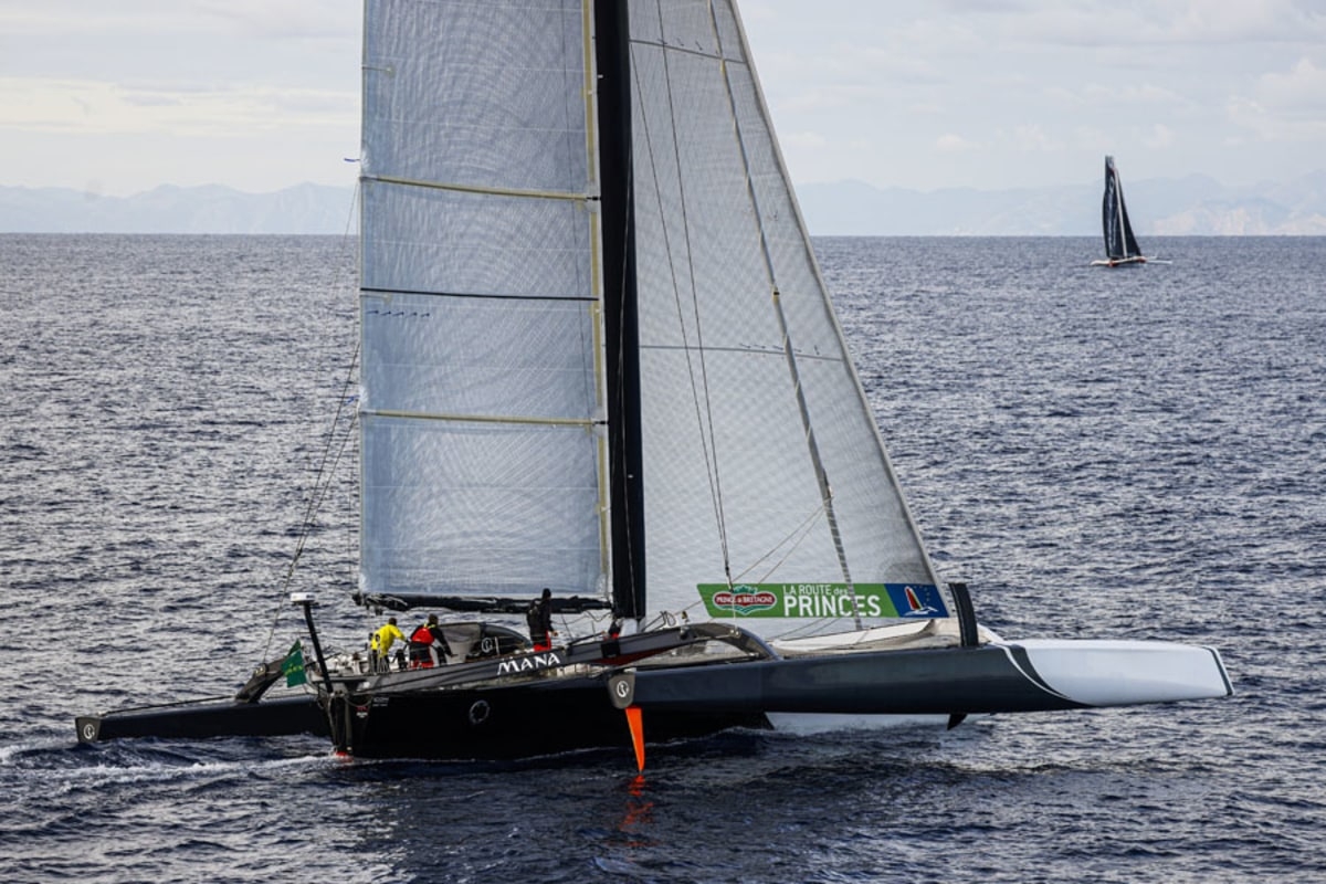  IRC  Middlesea Race  La Valetta MLT  Day 2  the two trimarans are extending the lead